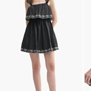 Lush Black Dress with White Cherry Trim